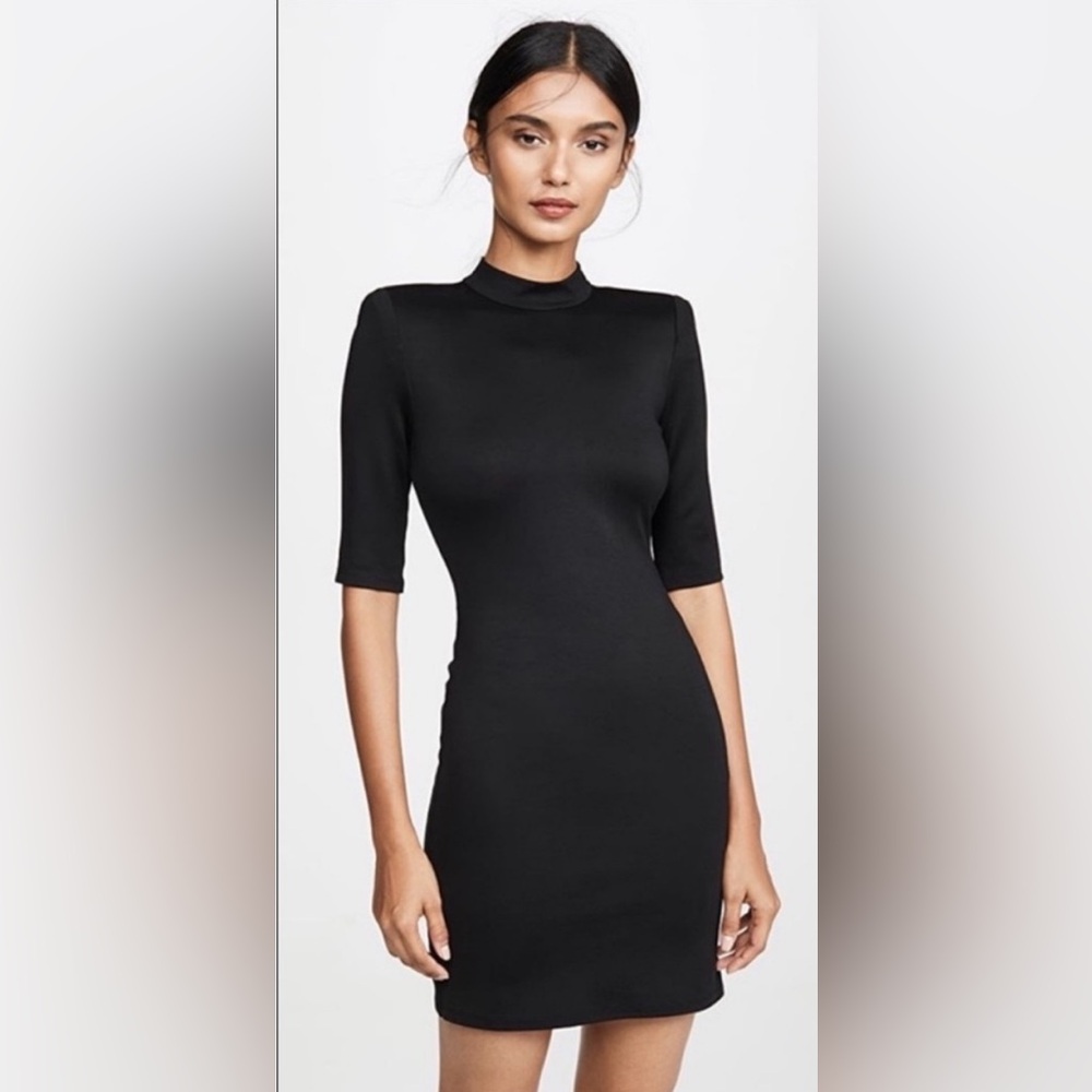 ALICE + OLIVIA Inka Strong Shoulder Dress in Black